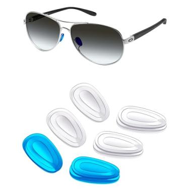 Imagem de Mryok 3 pares de protetores de nariz de substituição para óculos de sol Oakley Blender - transparente e azul escuro