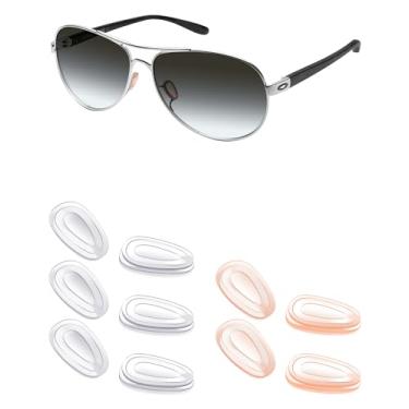 Imagem de Mryok 5 pares de protetores de nariz de substituição para óculos de sol Oakley Blender - transparente e laranja claro