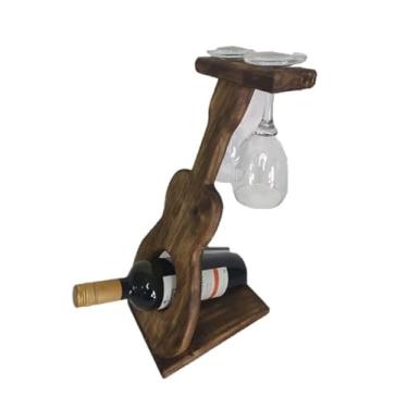 Imagem de Suporte Adega de mesa para vinhos e taças tipo violão