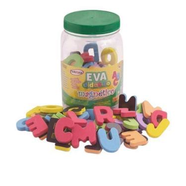 Imagem de Letras Eva Didático Abc Vogais Móvel Magnético 93Peças 8Mm