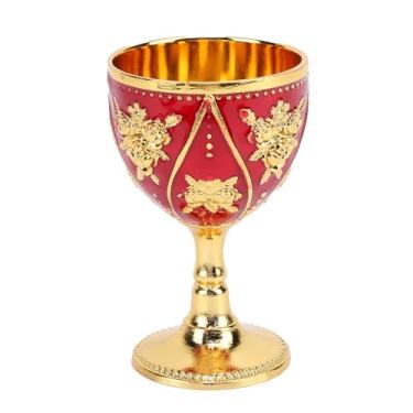 Imagem de Vinho de Liga, Padrão, Pequeno, Elegante, Em Estilo Europeu, Caneca de Vinho Decorativa e Requintada da Zinca para Uso Doméstico (Red de ouro)