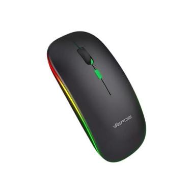 Imagem de Mouse Sem Fio Recarregável Wireless Bluetooth LED RGB  - Verde