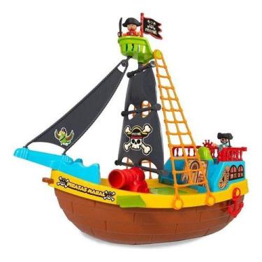 Imagem de Barco Pirata Com Rodinha Brinquedo Infantil Maral Quantidade De Peças 