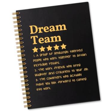 Imagem de Sixrip Caderno espiral Dream Team Definition, 160 páginas em branco, novos presentes de promoção de emprego para funcionários de escritório, colega, amigo, trabalho, melhores amigos, presentes para