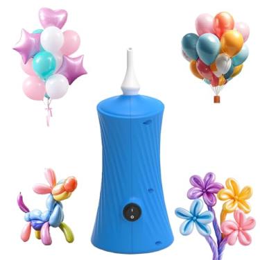 Imagem de Bomba de balão elétrica – bomba de balão de ar portátil de cintura azul, máquina sopradora de balões para enrolados, redondos clássicos, folha luxuosa, balões de látex, máquina de balão inflável para