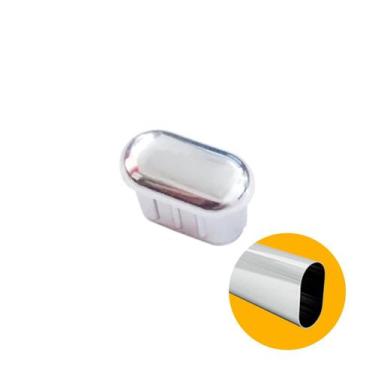 Imagem de Ponteira Interna Tubo Cabideiro Oval Cromado - Bigfer