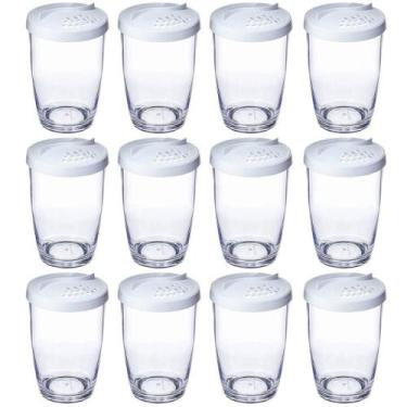 Imagem de Kit 12 Farinheiras Porta Farofa Queijeira Temperos 350ml Branco Ou Plá