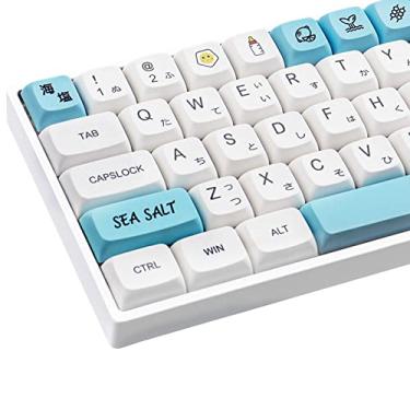 Imagem de PBT Keycaps, 138 teclas de leite de sal marítimo XDA perfil sublimação de tinta conjunto de teclas japonesas PBT Keycaps para teclado mecânico Cherry Gateron MX Switches