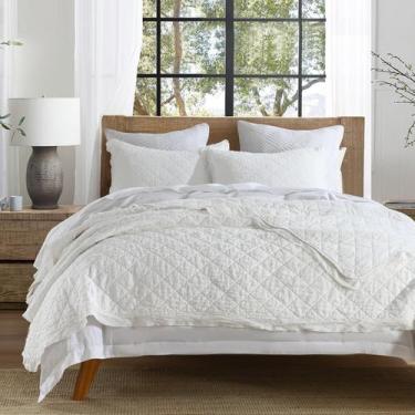 Imagem de Conjunto de edredões HORIMOTE HOME 100% linho, queen size, branco, 3 p