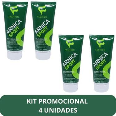 Imagem de Gel Massageador Fashion Arnica Sport Bisnaga 200ml Kit 4 Unidades - Fa