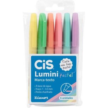 Imagem de Caneta marca texto cis lumini tons pastel 6 cores - SERTIC