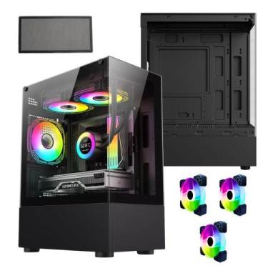 Imagem de Gabinete gamer bg-053 nuker v2 preto bluecase - 3 fans rgb fixo