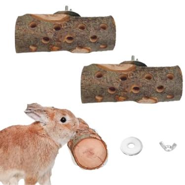 Imagem de Copfeu Madeira de maçã, pequenos animais, brinquedos para mastigar madeira molar para coelhos, hamster, porquinho-da-índia, chinchilas, gerbos, ratos, ratos, coelhos (2S)