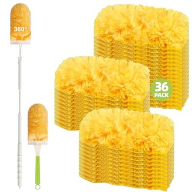 Imagem de LOVECO Recargas de espanador para Swiffer Duster, refil de espanador de várias superfícies 360 resistente de substituição descartável compatível com Swiffer Duster (35 unidades + 1 alça estendida)