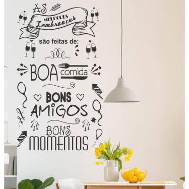 Imagem de Adesivo Decorativo Parede Frase Melhores Lembranças 80x47 cm