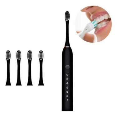 Imagem de Kit Escova Elétrica com 3 Cabeças - Recarregável por USB - Preto - VLP