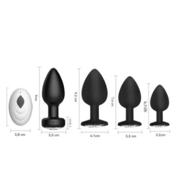 Imagem de Plug Anal de Metal com Joia de Cristal Toque suave Tamanhos - Master