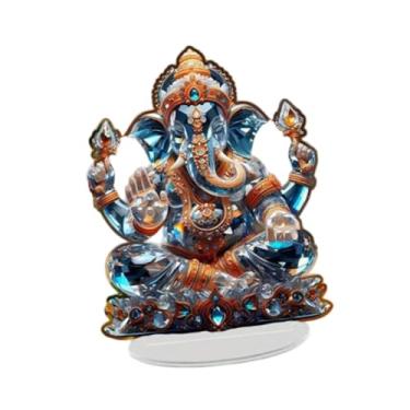Imagem de Esquirla Ornamento de elefante acrílico Ganesha decoração 2D Creative Collectible Gift Desktop Decoration for Living Room Office Bookshelf
