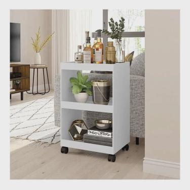 Imagem de Carrinho Multiuso com Rodinhas Bar Aparador Organizador Com 3 Prateleiras