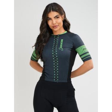 Imagem de Camisa Para Ciclismo Feminina Evolution Verde Savancini (3306), PP