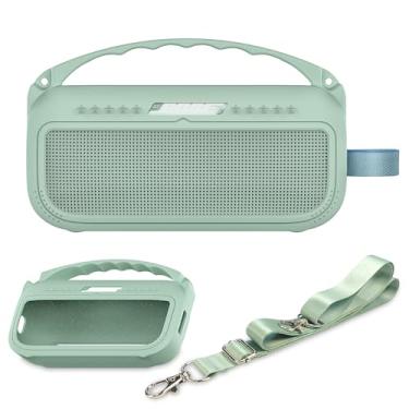 Imagem de Capa de silicone compatível com alto-falante Bluetooth portátil Bose SoundLink Flex 2ª/1ª geração, capa macia para alto-falante Bose SoundLink Flex (capa Alpine Sage)