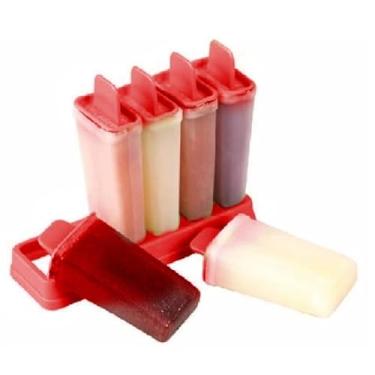 Imagem de 12 Formas Para Sorvete Picolé Cores - BPA Free(Vermelho)