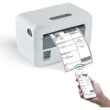 Imagem de Grozziie Impressora térmica de etiquetas | Impressora de etiquetas de envio USB + Bluetooth 203DPI – Impressora térmica de etiquetas 4 x 6 | Compatível com Android, iOS, Windows, macOS e ChromeOS