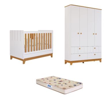 Imagem de Quarto de Bebê com Guarda Roupa Berço e Colchão Liza Permobili