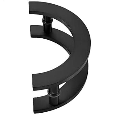 Imagem de Maçaneta da porta puxadores da porta de correr exterior, semicírculo vidro porta de madeira maçaneta da porta empurre para corredor hotel centro comercial moradia (cor: # 2, tamanho: 20 cm de