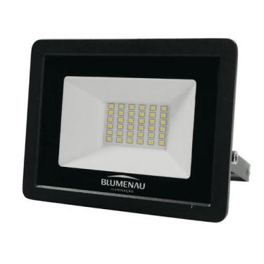 Imagem de Refletor projetor retangular led tech alumínio ip65 30w preto 3000k - 