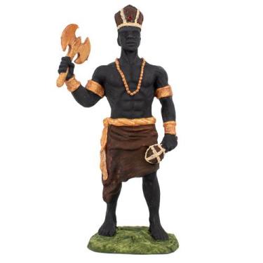 Imagem de Escultura Orixá Xangô Marrom Cobre 26 cm Resina - Lua Mística - 100% O