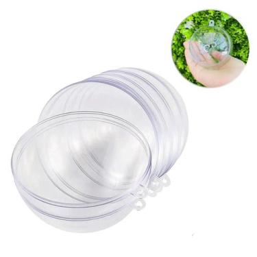 Imagem de 10un Esferas Bolas Acrílicas 8cm Transparente Decoração Enfeite Natal 