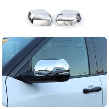 Imagem de KELEIMAI Acessórios de carro aptos para Toyota Tundra/Sequoia 2025 2024 2023 2022 Exterior Porta do Carro Lado Retrovisor Capa Guarnição com seta (Chrome) 2 peças ABS