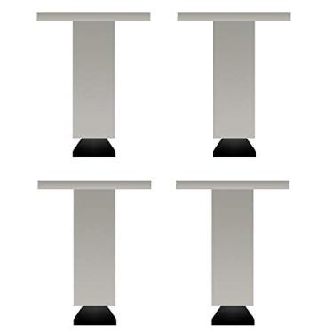 Imagem de XWZFFAI Pés quadrados sólidos para móveis Pernas de sofá de metal DIY, pés de suporte ajustáveis de 40 cm, mesa de centro substituível, armário de TV, pernas de cama, 8 cm, placa de montagem