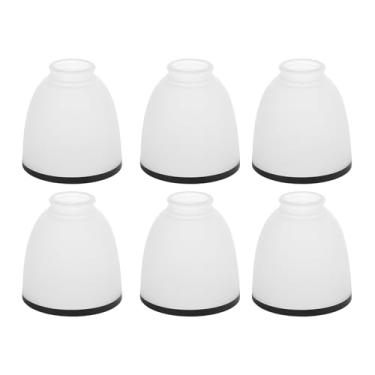 Imagem de WYNEYET Substituição De Cúpulas De Vidro Para Ventiladores De Teto, Pacote Com 6 Unidades, Globos De Vidro Fosco Branco, Abajures Com Borda Preta Redonda Para Luminárias, Lustres, Arandelas De Pared