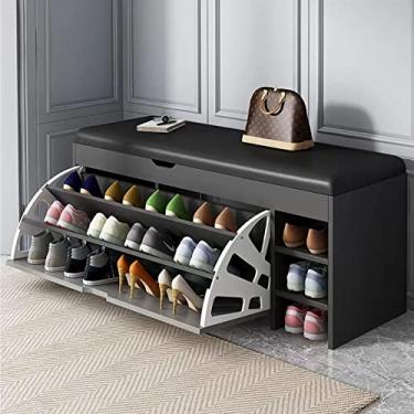 Imagem de LVEGHCR Sapato com cubo basculante, prateleira de armazenamento, sapateira que economiza espaço com divisórias em camadas, adequado para varanda, entrada