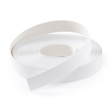 Imagem de FAKILO Borda de borda de PVC branca com adesivo hot melt pré-colada para acabamento de fita de borda para consertos de madeira compensada de gabinete e restauração de móveis