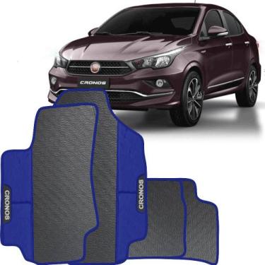 Imagem de Lindo jogo tapete carro automotivo azul fiat cronos 2017 a 2022 todos 
