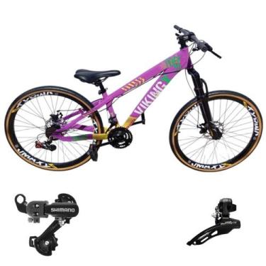 Imagem de Bicicleta Aro 26 Vikingx Aluminio Tuff 25 Mtb 24v Cambio Shimano Diant