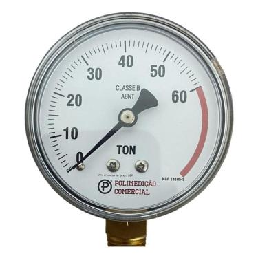 Imagem de Manômetro Pressão Prensa Hidráulica 60 Ton 1/4 Npt