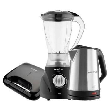 Imagem de Liquidificador, Grill e Chaleira Elétrica Britânia Black, 2,1 Litros, 