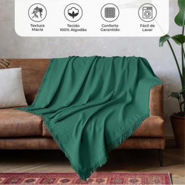 Imagem de Manta Para Sofa e Cama Decorativa 1,50m x 1,20m Viena Lisa 100% Algodã