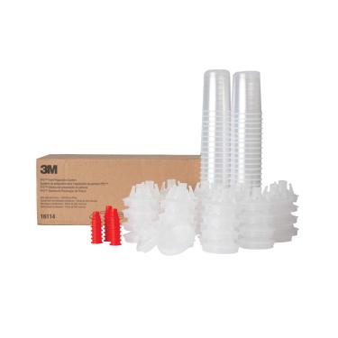 Imagem de 3M PPS (Série Original) Kit de tampas e forros para copo de pistola de pulverização, 16114, mini, 170 g, filtro de 200 mícrons, use com pistola de tinta para carros, móveis, casa, 50 tampas e forros descartáveis, 20 plugues de vedação