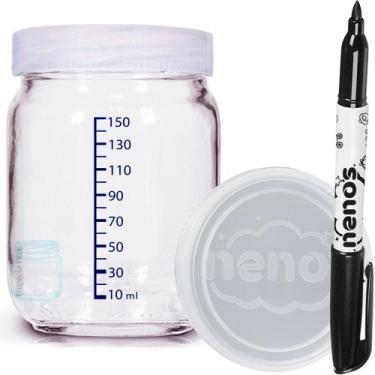 Imagem de 10 Potes Vidro Armazenar Leite Materno, Papinha (200.GRAD) - NENOS