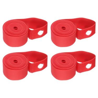 Imagem de HARFINGTON 4 tiras de aro de bicicleta 700C x 18 mm forro de nylon para pneu de bicicleta fita de aro de roda de bicicleta fita de tubo interno antiarranhões protetor de almofada protetora para Road