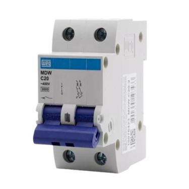 Imagem de Disjuntor Bipolar Din MDWP C 20 A - Weg