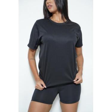 Imagem de Kit 2 Camisetas Dry Fit Feminina 100% Poliéster - Jinkingstore, Preto,