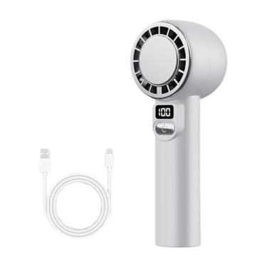 Imagem de XLWLLNJ Ventilador de mão Ventilador pessoal para mulheres e homens Leve Multifuncional Refrigeração de ar Portátil para esportes festivos ao ar livre Viagens, Branco