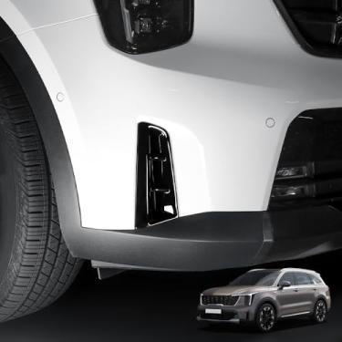 Imagem de Cnaurda Acabamento da lâmpada de farol de neblina frontal, capa frontal compatível com acessórios externos Kia Sorento 2024-2026 (preto)