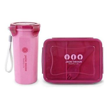 Imagem de Kit Garrafa E Marmita Lanche Bebida Fitness Passeio - Jacki Design, Bo